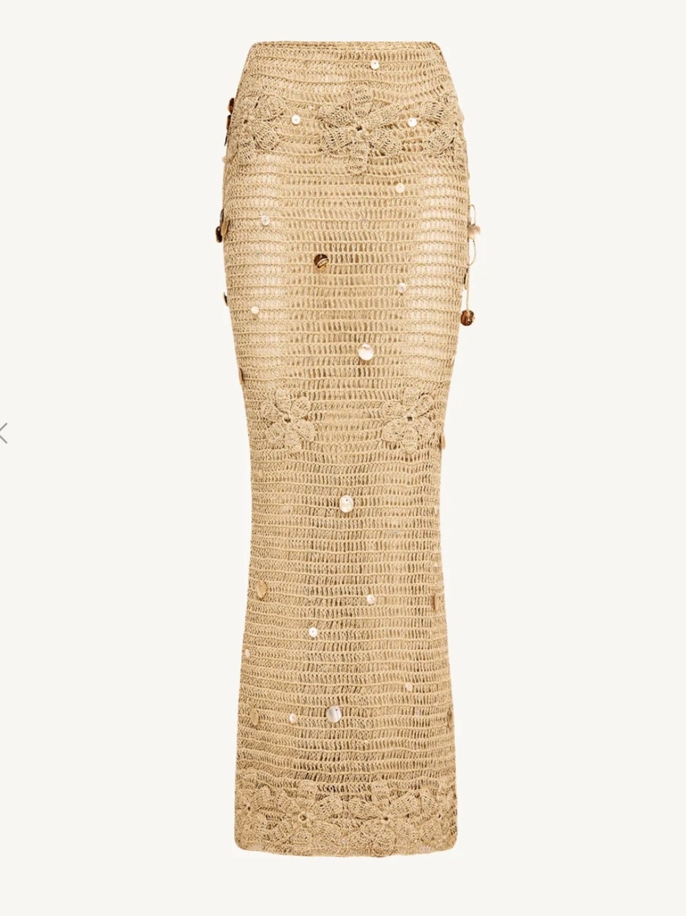 Asta Resort Charlotte Crochet Bralette & Maxi Skirt Set — Sand Shimmer - XS - Picture 5 of 9